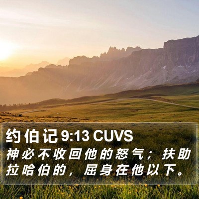 约 伯 记 9:13 CUVS Bible Verse Image