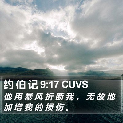 约 伯 记 9:17 CUVS Bible Verse Image
