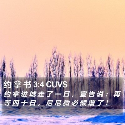 约 拿 书 3:4 CUVS Bible Verse Image
