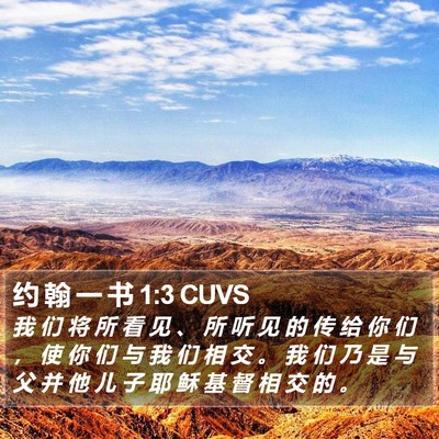 约 翰 一 书 1:3 CUVS Bible Verse Image