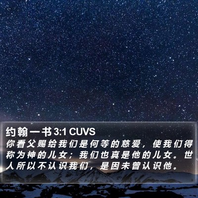 约 翰 一 书 3:1 CUVS Bible Verse Image