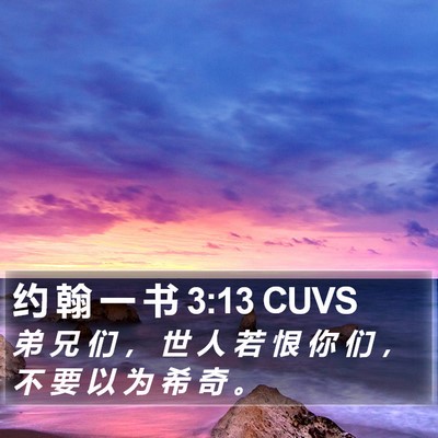 约 翰 一 书 3:13 CUVS Bible Verse Image