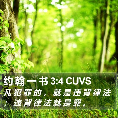 约 翰 一 书 3:4 CUVS Bible Verse Image