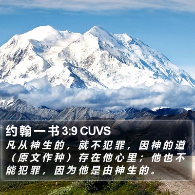 约 翰 一 书 3:9 CUVS Bible Verse Image