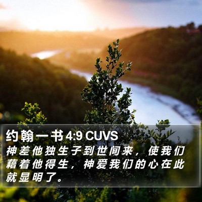 约 翰 一 书 4:9 CUVS Bible Verse Image