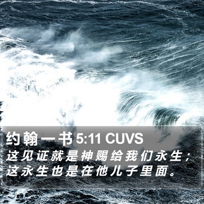 约 翰 一 书 5:11 CUVS Bible Verse Image