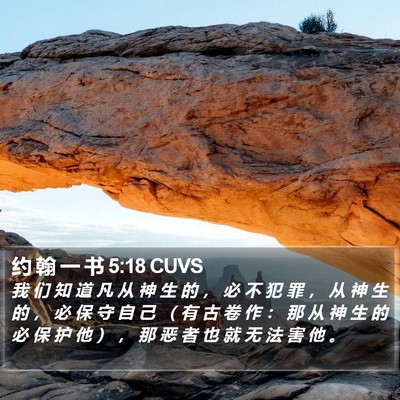 约 翰 一 书 5:18 CUVS Bible Verse Image