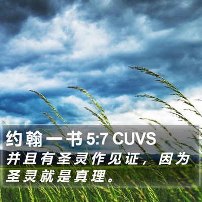 约 翰 一 书 5:7 CUVS Bible Verse Image