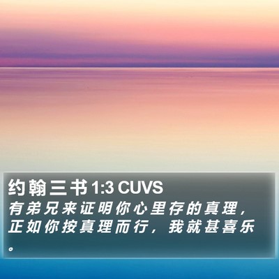 约 翰 三 书 1:3 CUVS Bible Verse Image