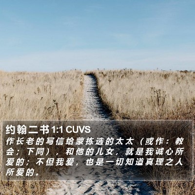 约 翰 二 书 1:1 CUVS Bible Verse Image