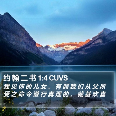 约 翰 二 书 1:4 CUVS Bible Verse Image