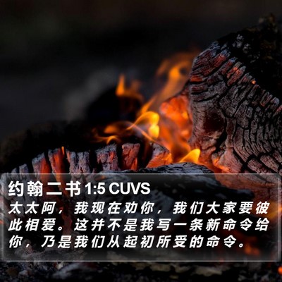 约 翰 二 书 1:5 CUVS Bible Verse Image