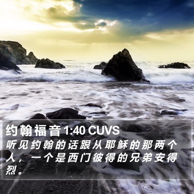 约 翰 福 音 1:40 CUVS Bible Verse Image