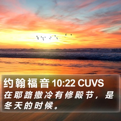 约 翰 福 音 10:22 CUVS Bible Verse Image