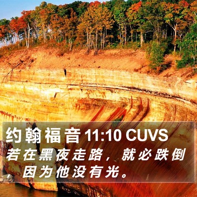 约 翰 福 音 11:10 CUVS Bible Verse Image