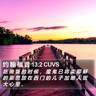 约 翰 福 音 13:2 CUVS Bible Verse Image