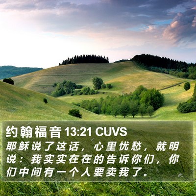 约 翰 福 音 13:21 CUVS Bible Verse Image