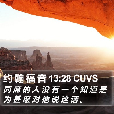 约 翰 福 音 13:28 CUVS Bible Verse Image