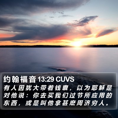 约 翰 福 音 13:29 CUVS Bible Verse Image