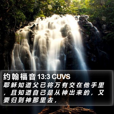 约 翰 福 音 13:3 CUVS Bible Verse Image