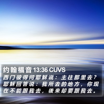 约 翰 福 音 13:36 CUVS Bible Verse Image