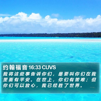 约 翰 福 音 16:33 CUVS Bible Verse Image