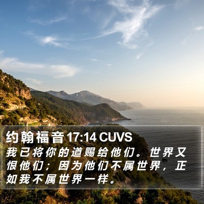 约 翰 福 音 17:14 CUVS Bible Verse Image