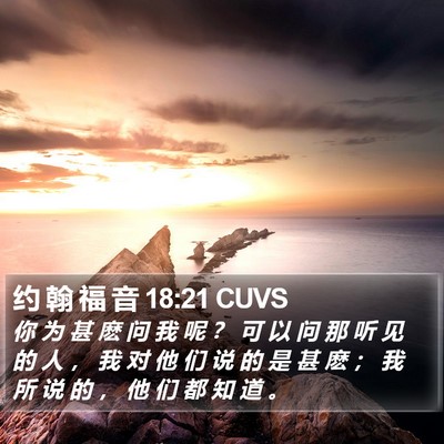 约 翰 福 音 18:21 CUVS Bible Verse Image