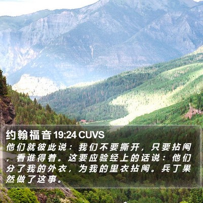 约 翰 福 音 19:24 CUVS Bible Verse Image