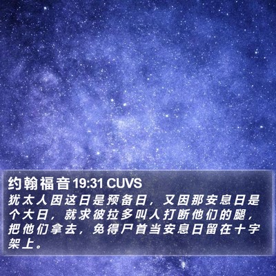 约 翰 福 音 19:31 CUVS Bible Verse Image