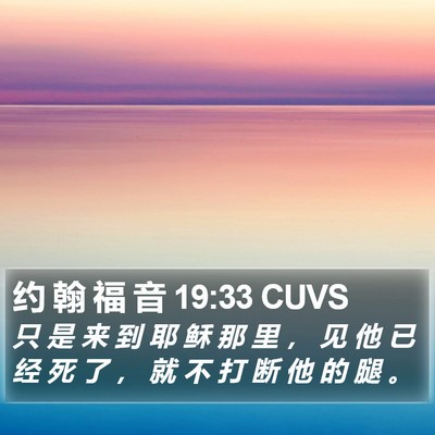 约 翰 福 音 19:33 CUVS Bible Verse Image