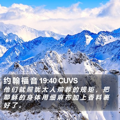 约 翰 福 音 19:40 CUVS Bible Verse Image