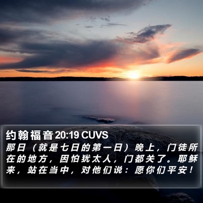 约 翰 福 音 20:19 CUVS Bible Verse Image