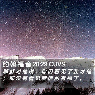 约 翰 福 音 20:29 CUVS Bible Verse Image