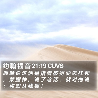 约 翰 福 音 21:19 CUVS Bible Verse Image