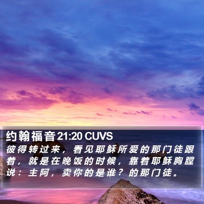 约 翰 福 音 21:20 CUVS Bible Verse Image