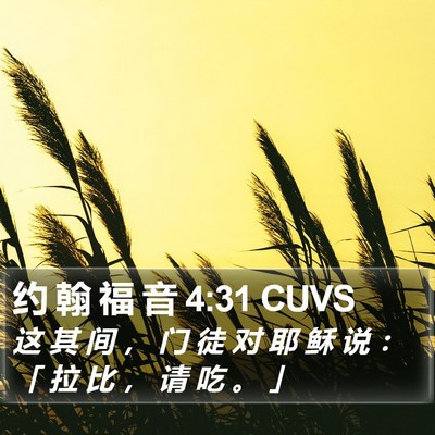 约 翰 福 音 4:31 CUVS Bible Verse Image