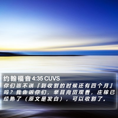 约 翰 福 音 4:35 CUVS Bible Verse Image
