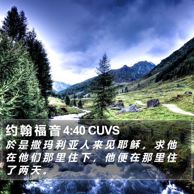 约 翰 福 音 4:40 CUVS Bible Verse Image