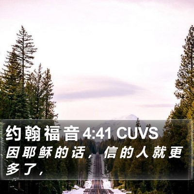 约 翰 福 音 4:41 CUVS Bible Verse Image