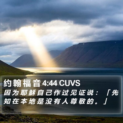 约 翰 福 音 4:44 CUVS Bible Verse Image
