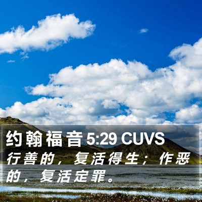 约 翰 福 音 5:29 CUVS Bible Verse Image