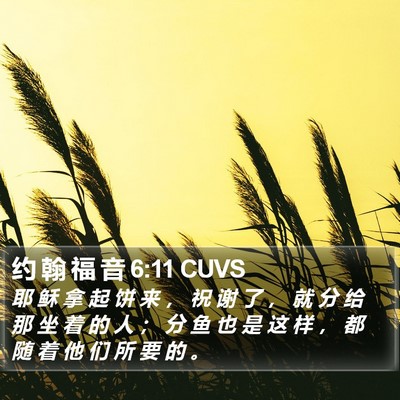 约 翰 福 音 6:11 CUVS Bible Verse Image