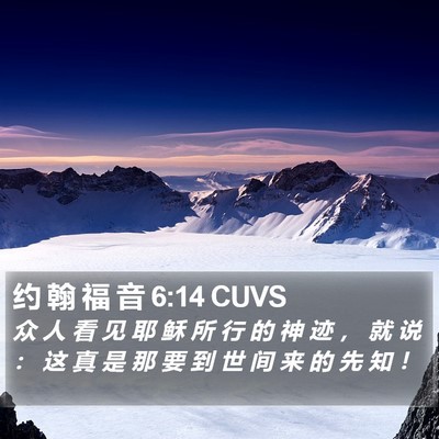 约 翰 福 音 6:14 CUVS Bible Verse Image