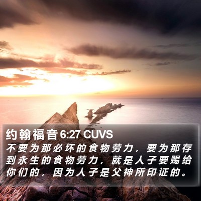 约 翰 福 音 6:27 CUVS Bible Verse Image