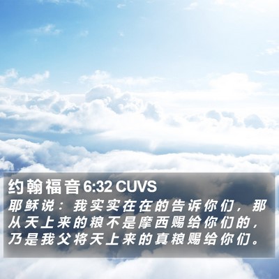 约 翰 福 音 6:32 CUVS Bible Verse Image