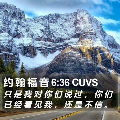 约 翰 福 音 6:36 CUVS Bible Verse Image