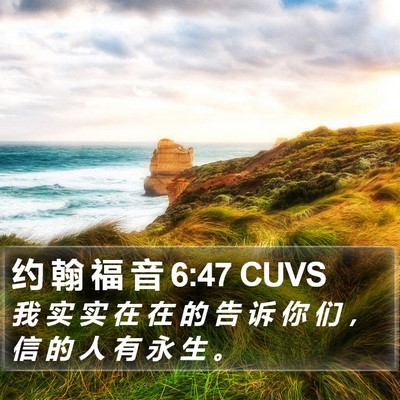 约 翰 福 音 6:47 CUVS Bible Verse Image