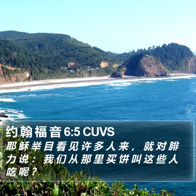 约 翰 福 音 6:5 CUVS Bible Verse Image