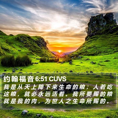 约 翰 福 音 6:51 CUVS Bible Verse Image
